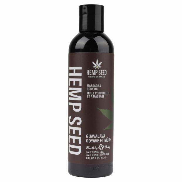 Hemp Seed Massage And Body Oil – Guavalava – 8 Fl. Oz./ 237 Ml Body Oil