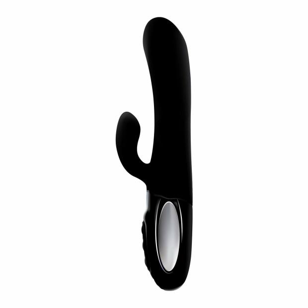 Hypnotic – Black – Thrusting Rabbit With Swinging Clitoral Stimulator Rabbit Vibrators