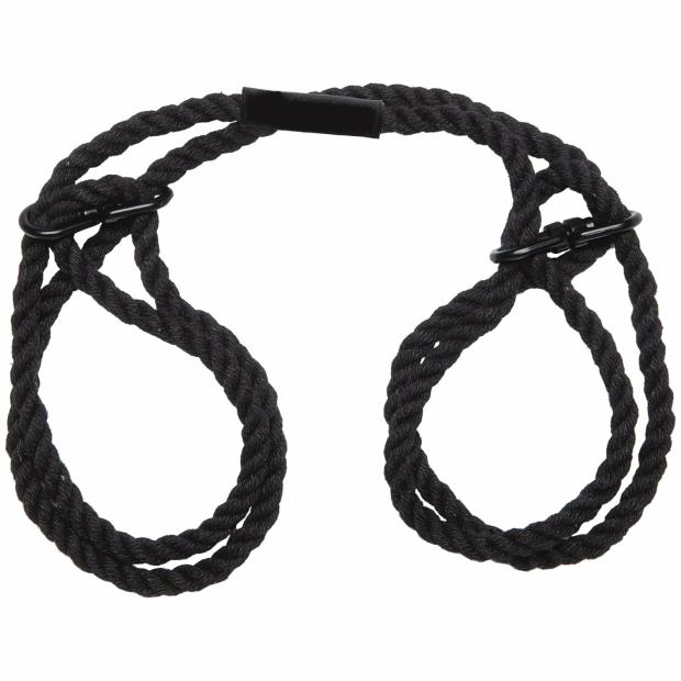 Merci – Restrain – 6Mm Hemp Wrist Or Ankle Cuffs – Black Bondage