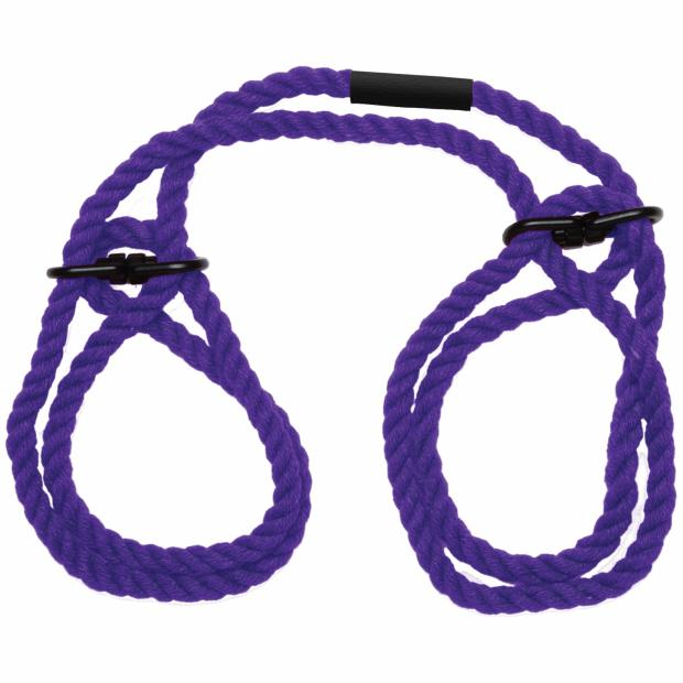 Merci – Restrain – 6Mm Hemp Wrist Or Ankle Cuffs – Violet Bondage