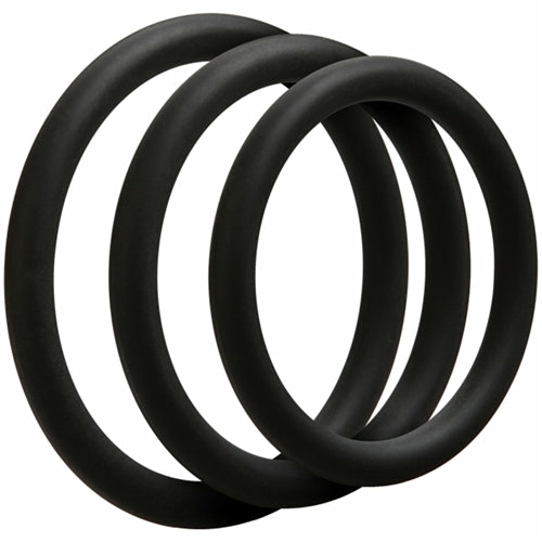 Optimale 3 C Ring Set – Thin – Black Cock Rings