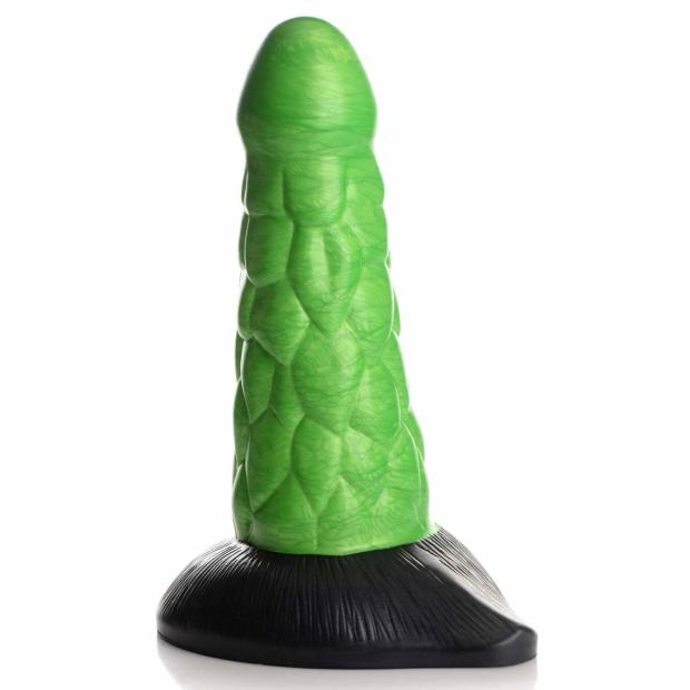 Radioactive Reptile Thick Scaly Silicone Dildo – Green Creature