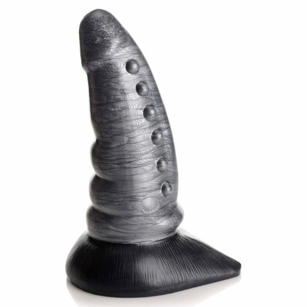 Beastly Tapered Bumpy Silicone Dildo – Silver Creature